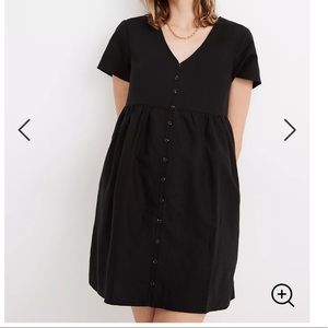 Linen-Blend Alexandra Button-Front Mini Dress